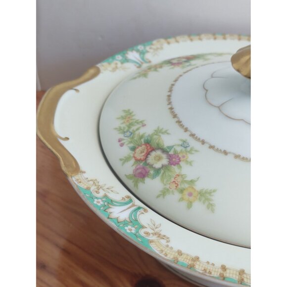 Vintage Ransom Japan Lidded Vegetable/Soup Tureen 1950's 10 1/2 in x 9 1/4 in - Picture 6 of 16